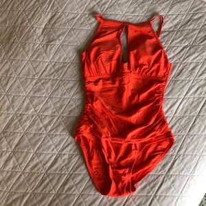 Ellen Tracy orange one piece swimsuit